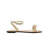 Rovena Nude Flat Removable Ankle Sandal