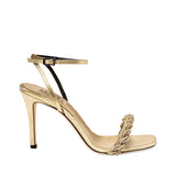 Roxana Gold High-Heel Ankle Cross Sandal