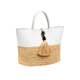 Melita Natural & Off-White Large Tote Bag